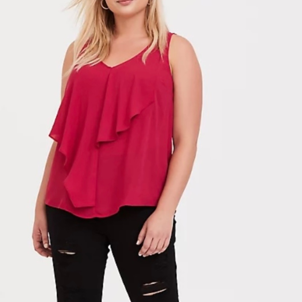 *NWT* Pink Ruffle Flounce Tank